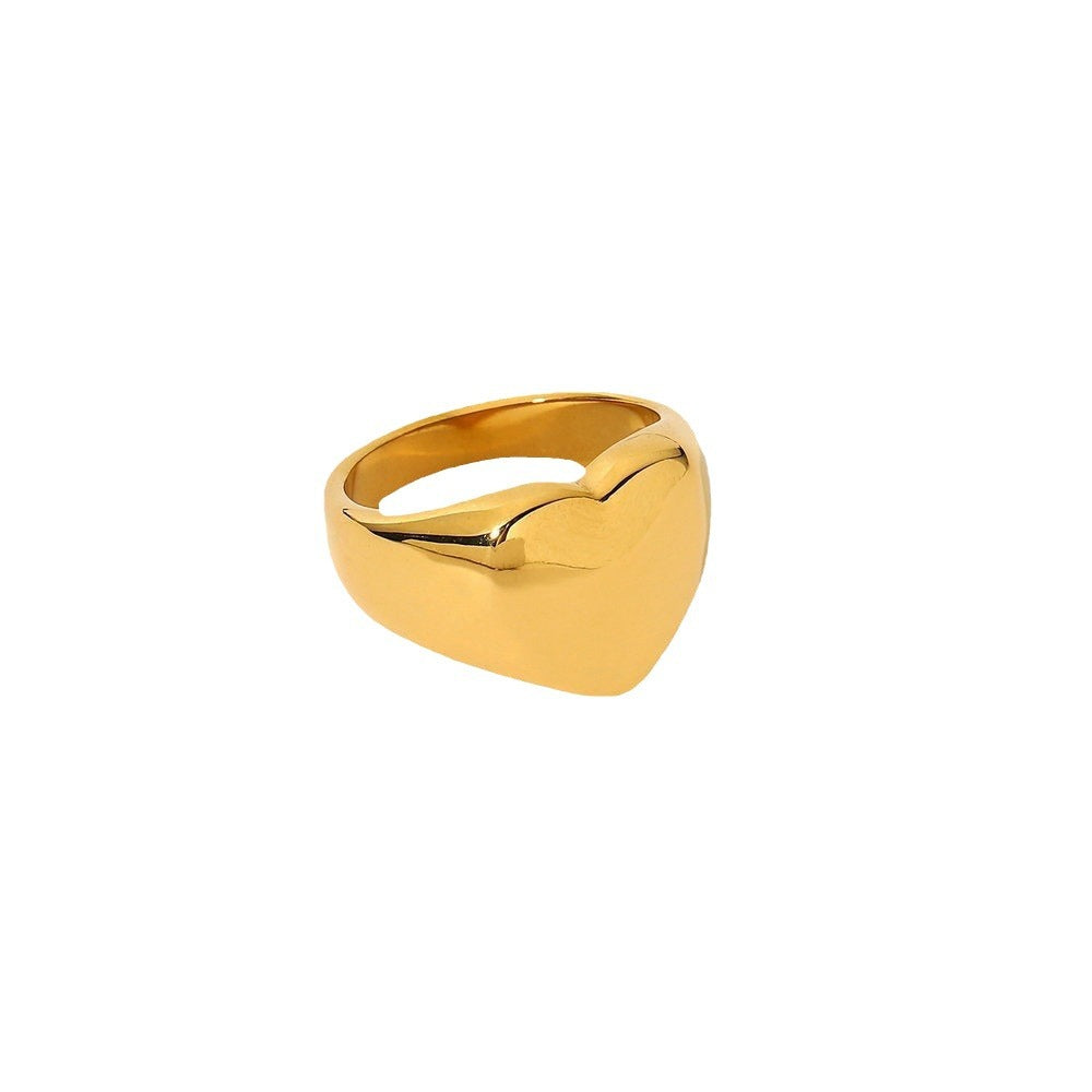 Thick hollow heart shaped ring love