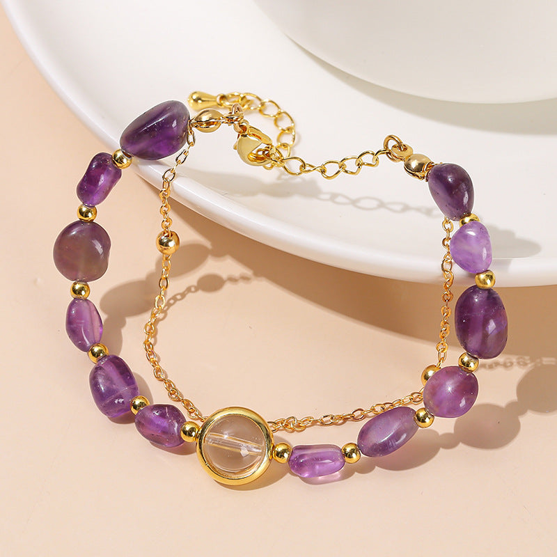 Natural amethyst with shape bracelet