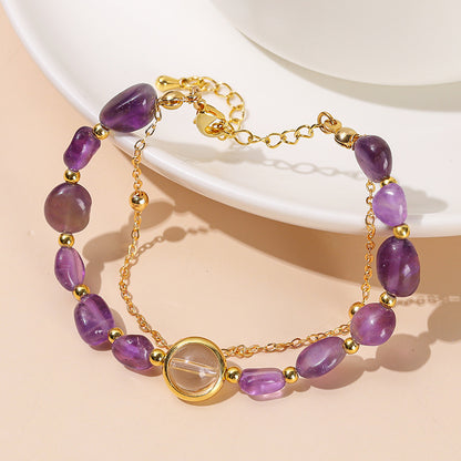 Natural amethyst with shape bracelet