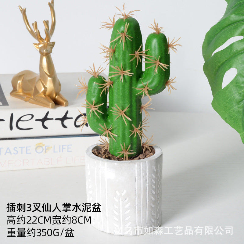 Simulation cactus green plant potted