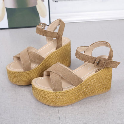 Muffin wedge heel platform sandals