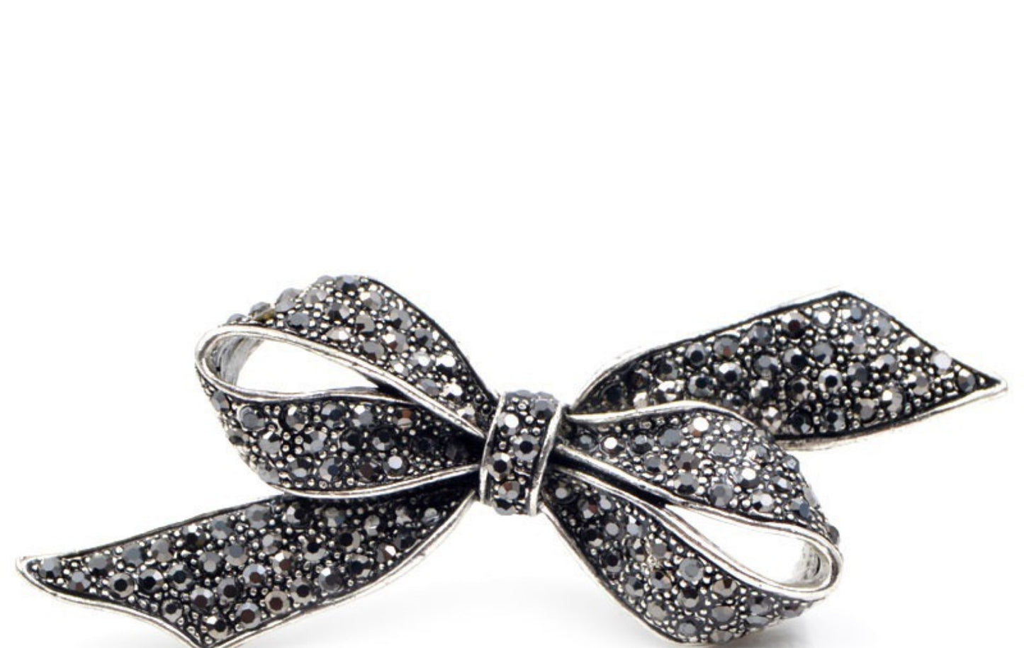 Black Bow Brooch with Diamonds