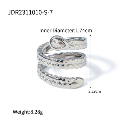 Snake-shaped zircon ring