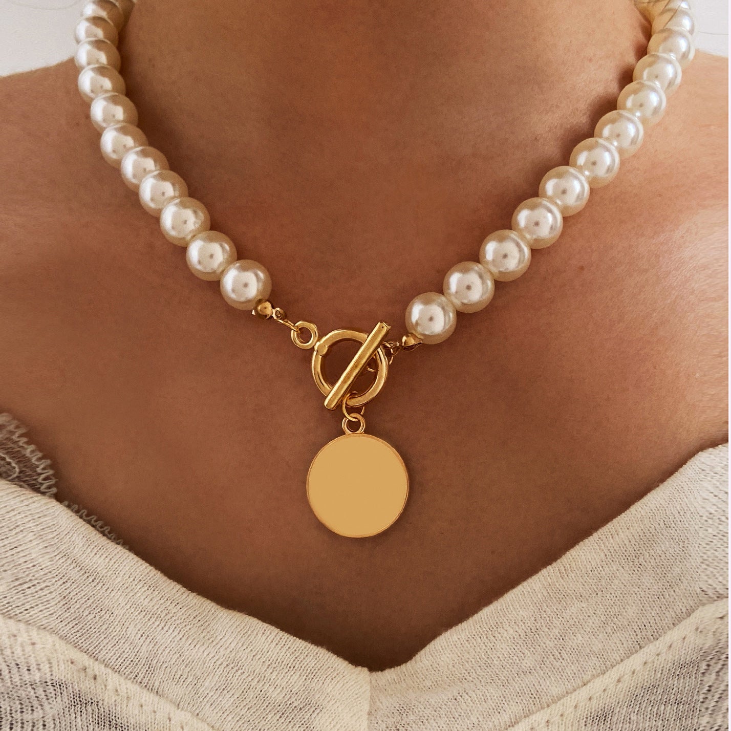 New Coin Head Seal Chain Necklace