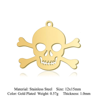 5 pcs/bag Ghost Skull Titanium Steel Pendant