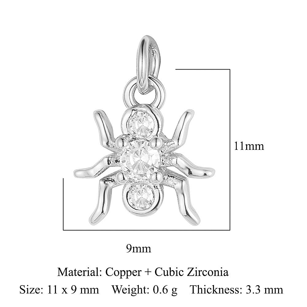 Copper zircon pendant, round ball beetle DIY.