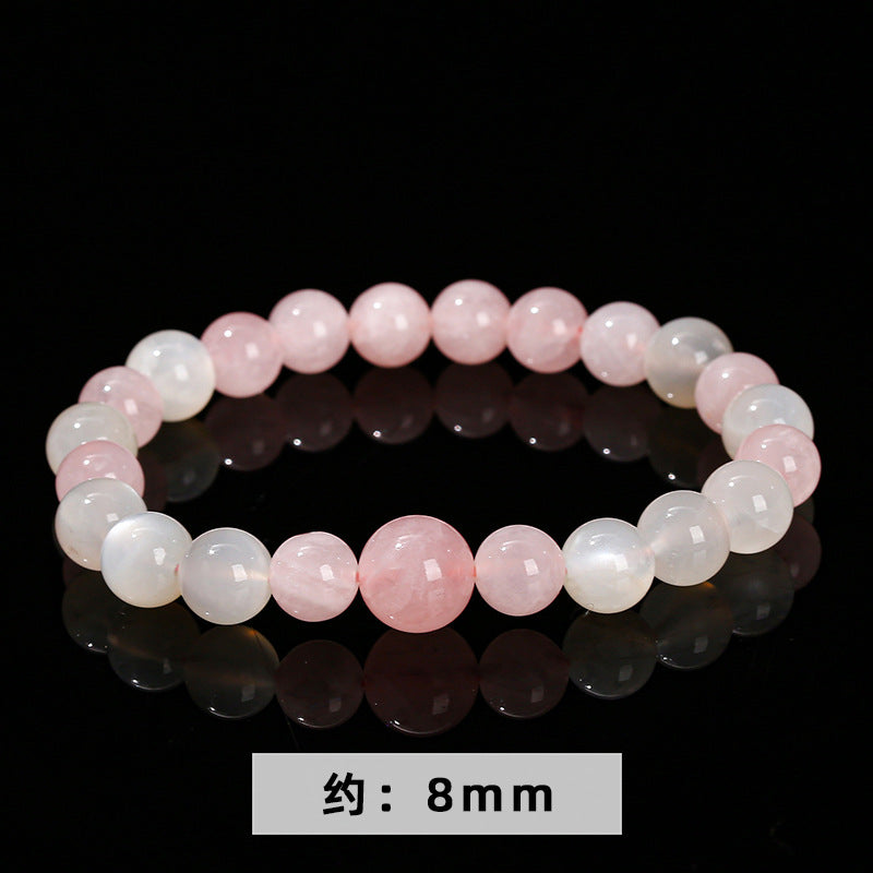 5A Natural Horse Powder Moonstone Mixed String Bracelet