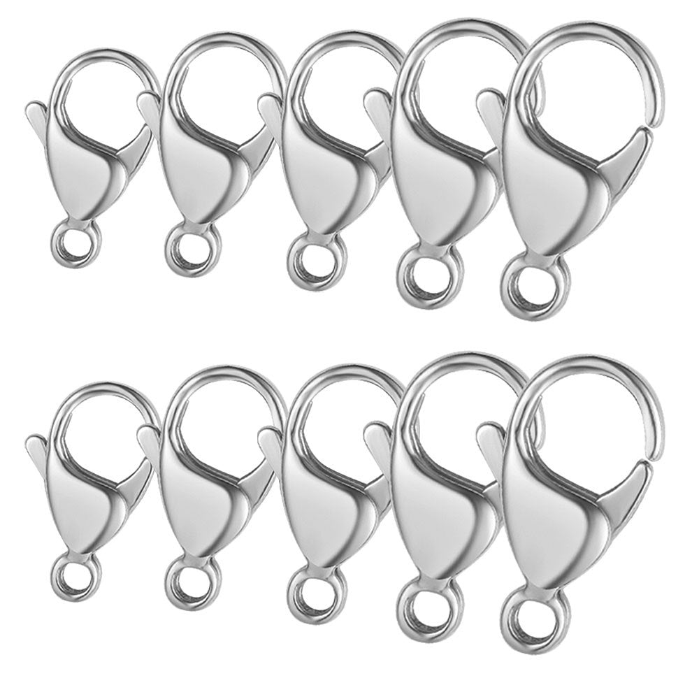 10pcs/pack Titanium steel mirror polished lobster clasp