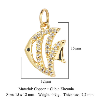 Copper zircon pendant butterfly dragonfly dolphin