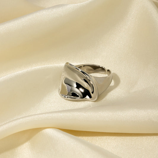 Round Pleated Open Ring