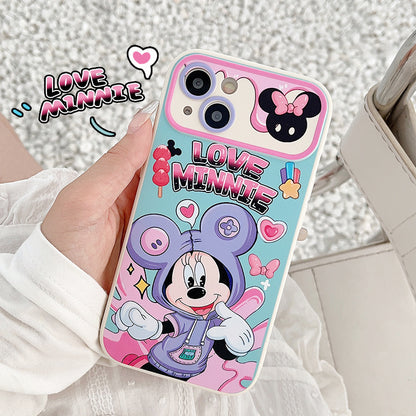 Large Window Case iPhone15 Pro 11 13 Minnie Tom Cat