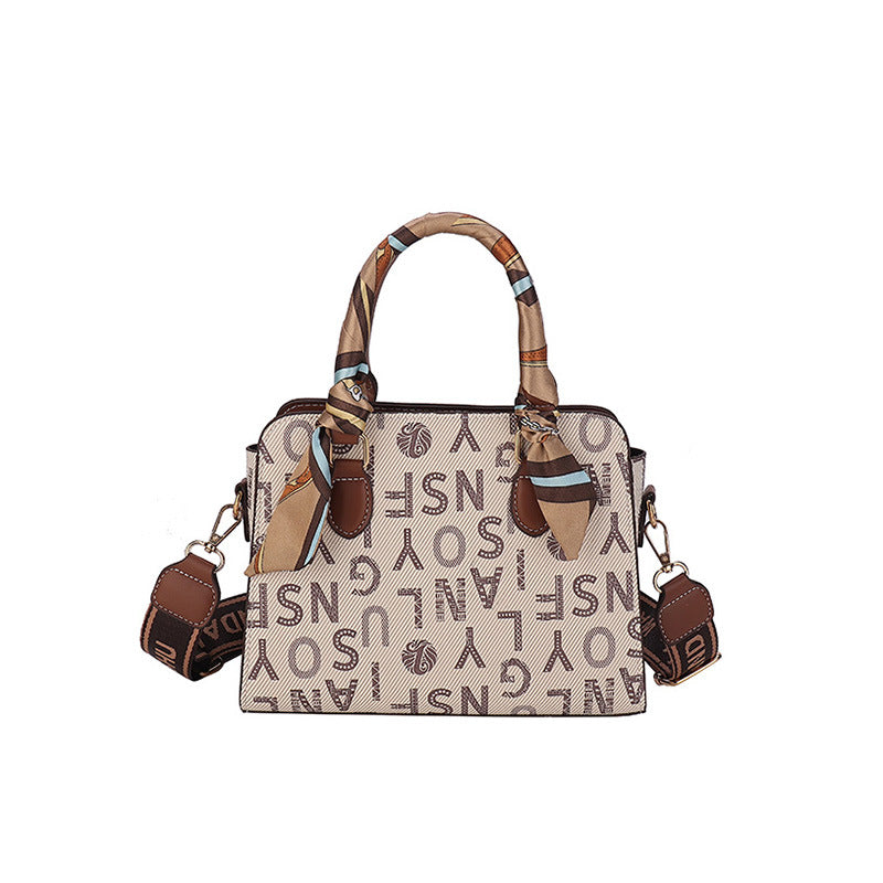 Printed Alphabet Versatile Handbag