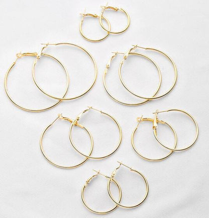 Pearl hoop earrings set 9 pieces