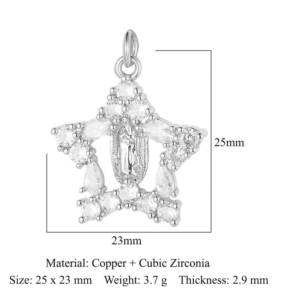 Virgin of the Cross Copper Zircon Shell Necklace Bracelet Pendant