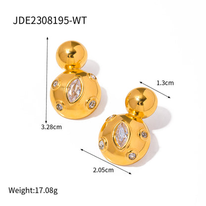 Double-layer ball drop earrings