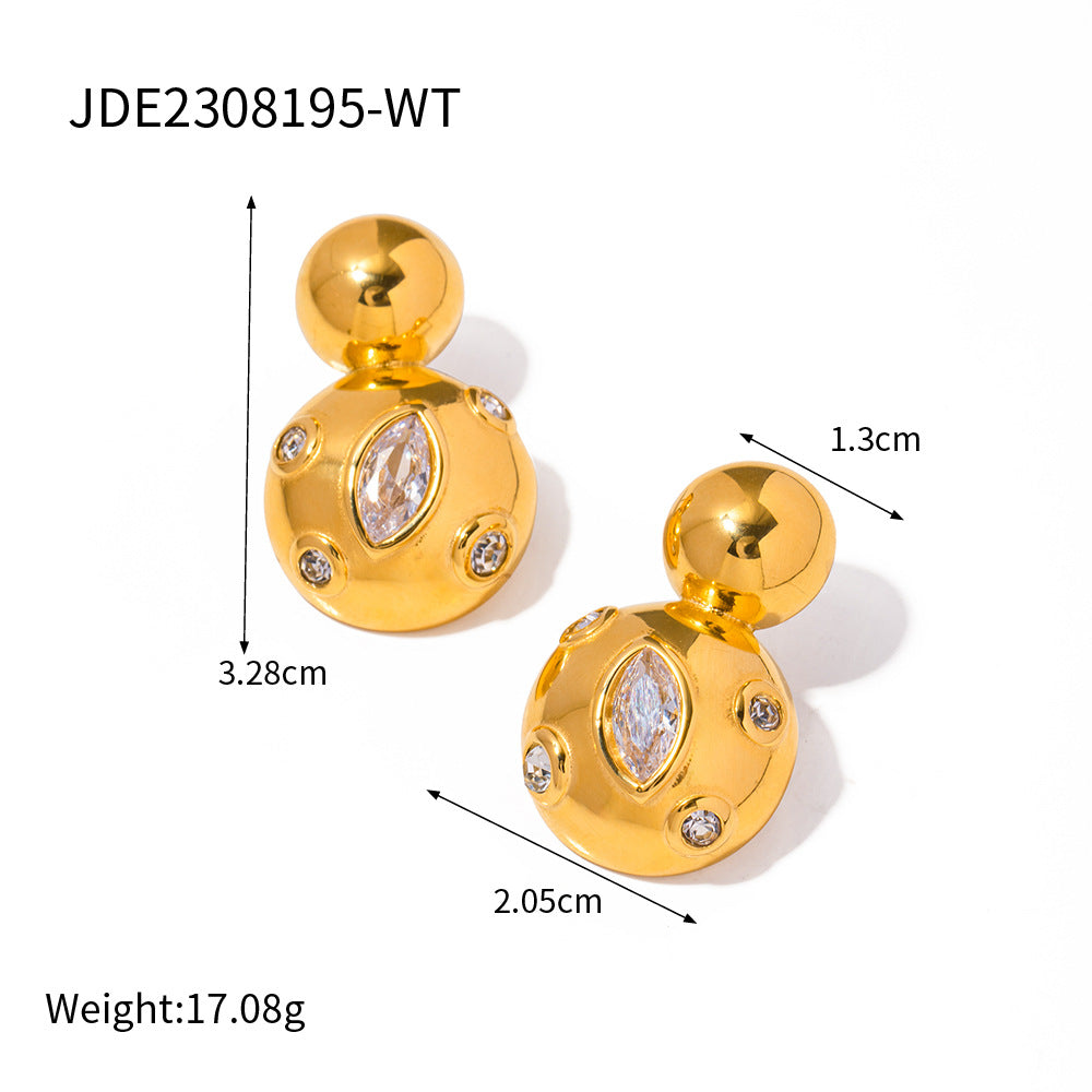 Double-layer ball drop earrings