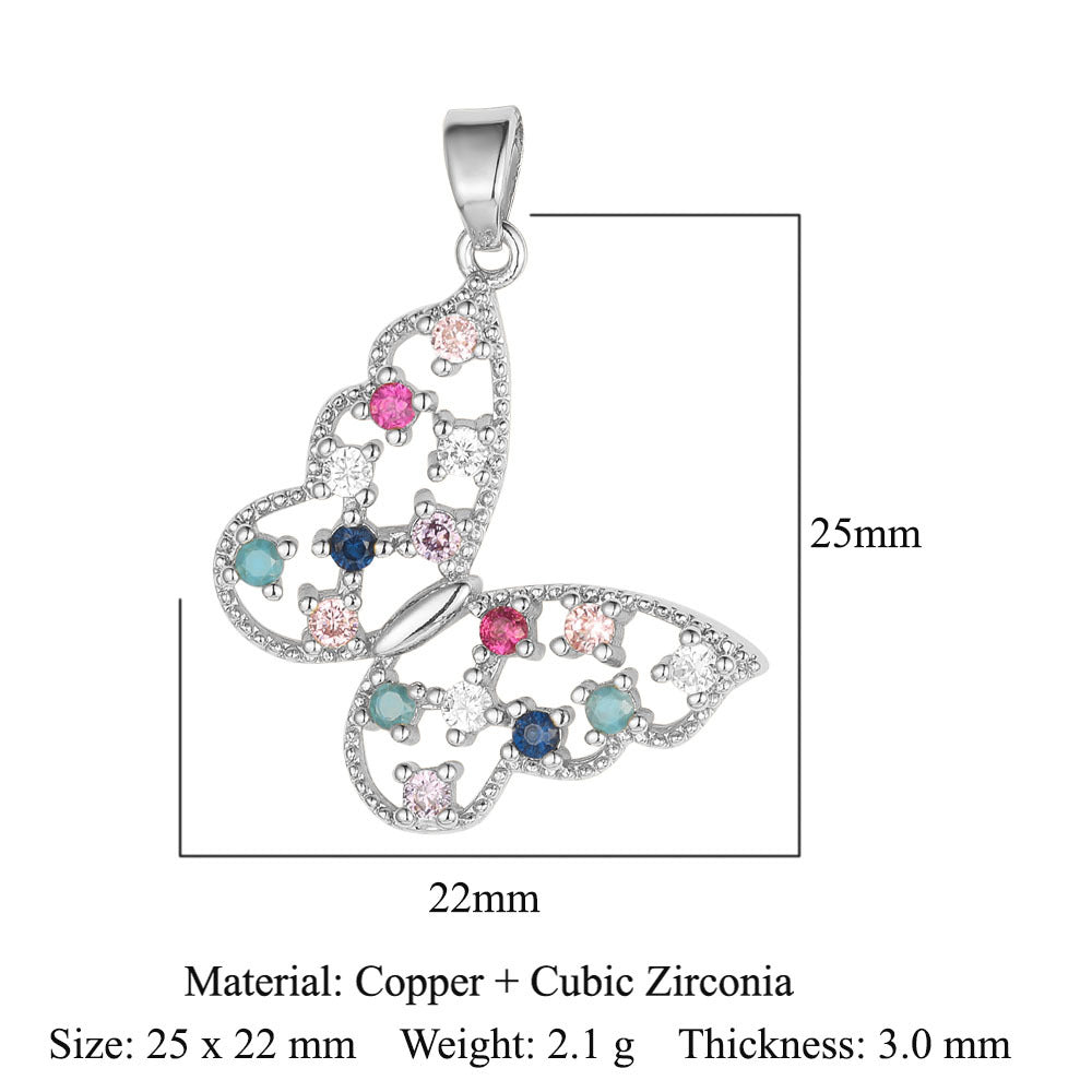 Unicorn love color zirconium copper micro-inlaid necklace pendant