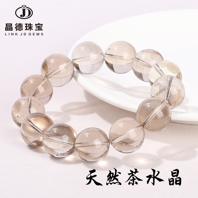 Natural tea crystal bracelet.