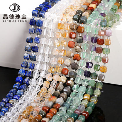 6/8Mm crystal agate jade cube loose beads