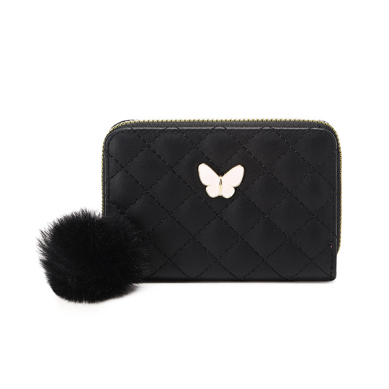 Butterfly embroidered small wallet