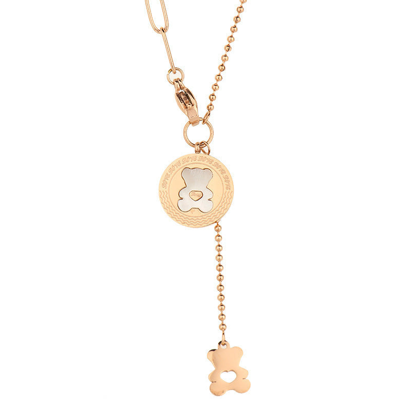 Bear double pendant necklace