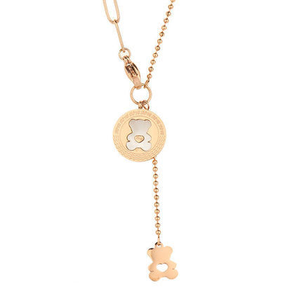 Bear double pendant necklace