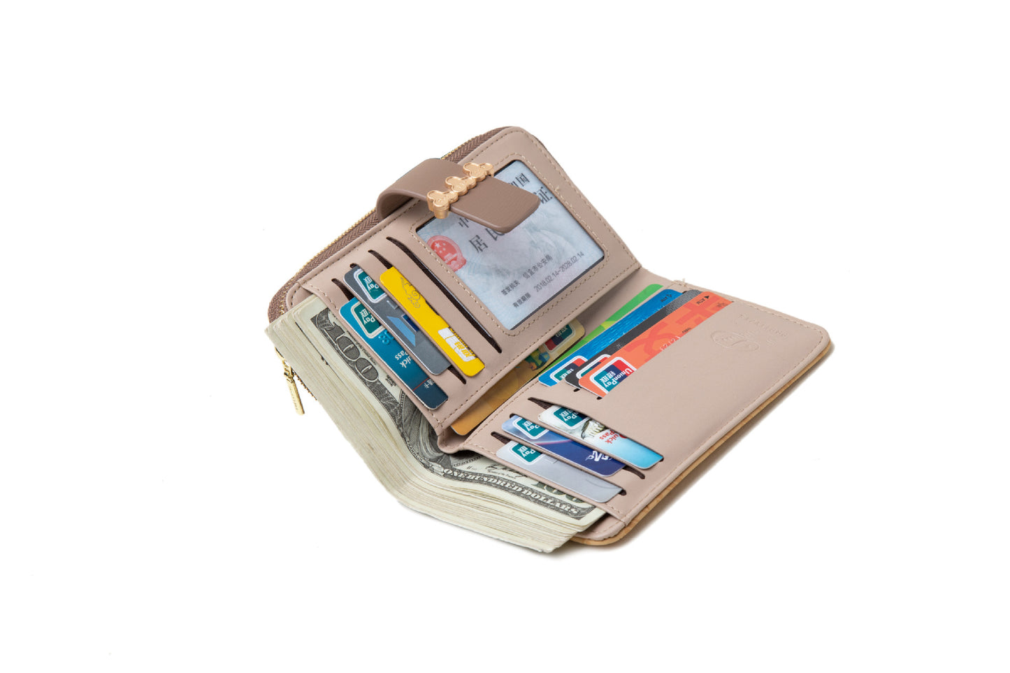 Letter buckle folding change card bag