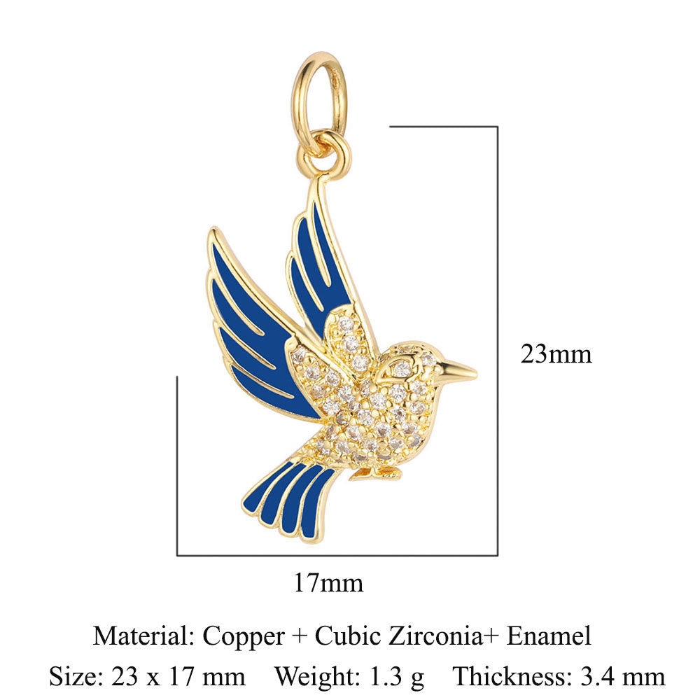 Copper Zircon Pendant Dog Claw Snake Bird Pigeon