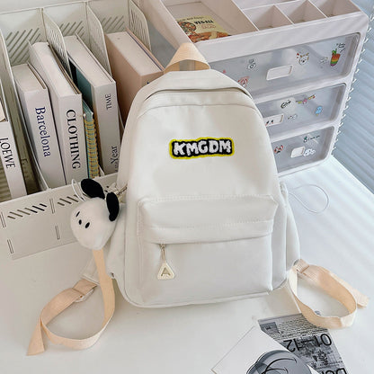 Simple solid color casual backpack campus school bag