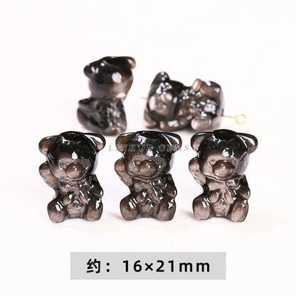 Wholesale of natural silver obsidian carving pendants