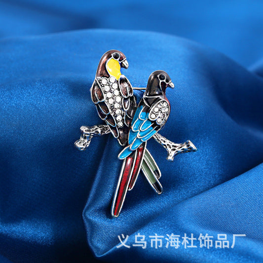 Alloy Oil Color Bird Brooch