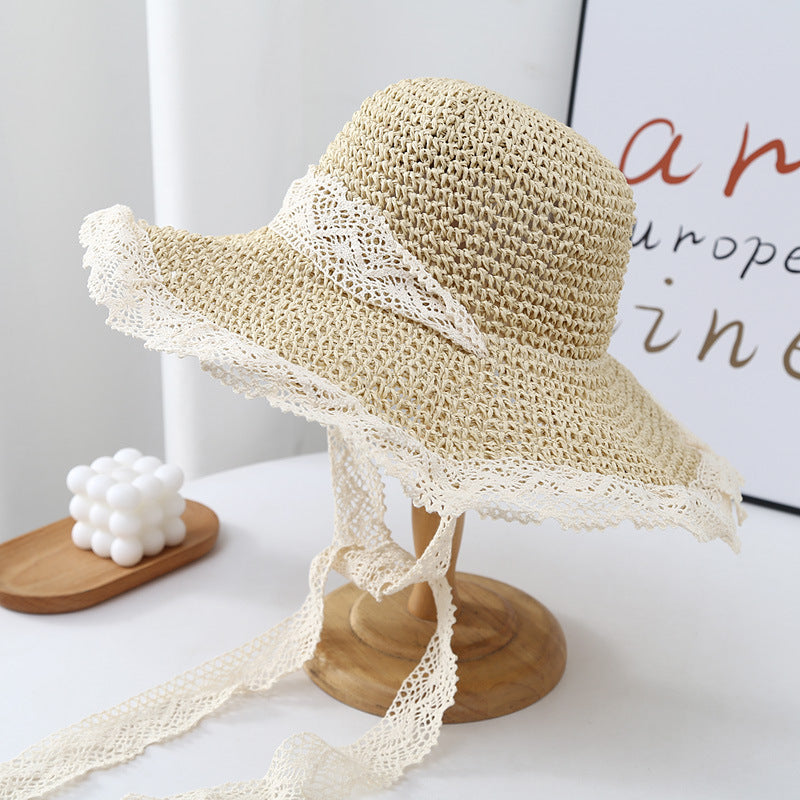 Trend Vacation Wide Brim Hat Women's Korean Summer Lace