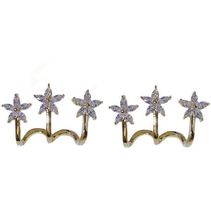 Super flash pentagram Mori flower earrings