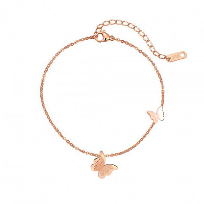 Double butterfly matte anklet