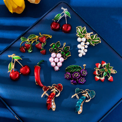 New Enamel Fruit Brooch