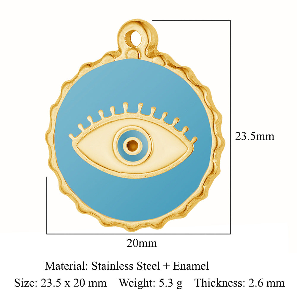 Dripping eyes French titanium steel pendant