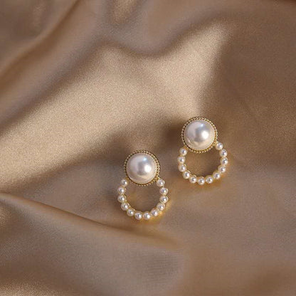 S925 Silver Needle Pearl Stud Earrings