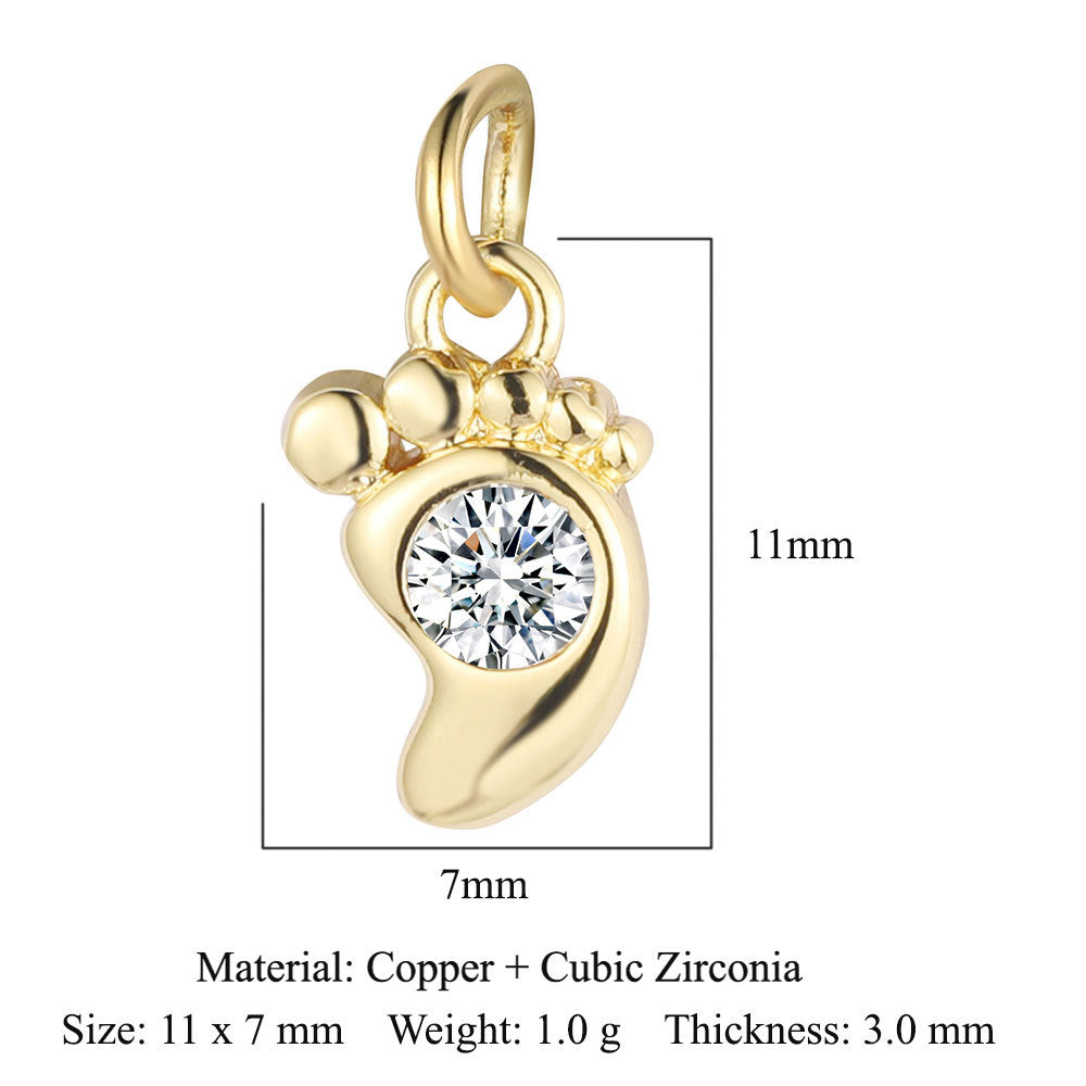 Copper Zircon Star Moon Palm Foot Pendant