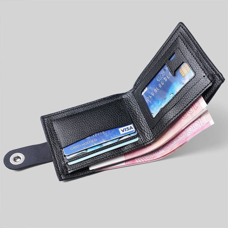 Magnetic buckle wallet short men