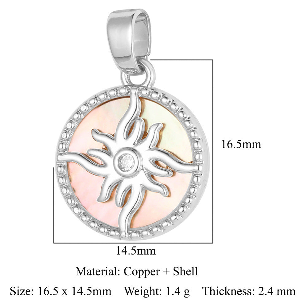 Shell Copper Zircon Necklace Pendant