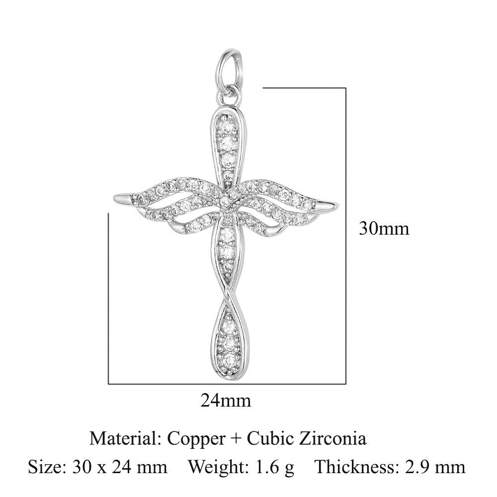 Devil's Eye Cross Copper Zircon Pendant