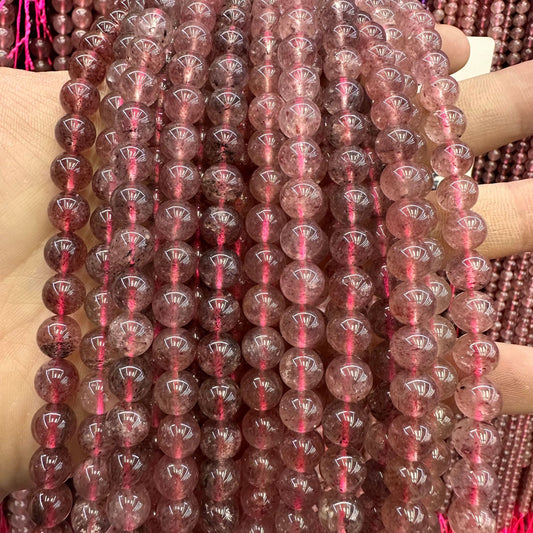 6-10mm natural strawberry round beads loose beads