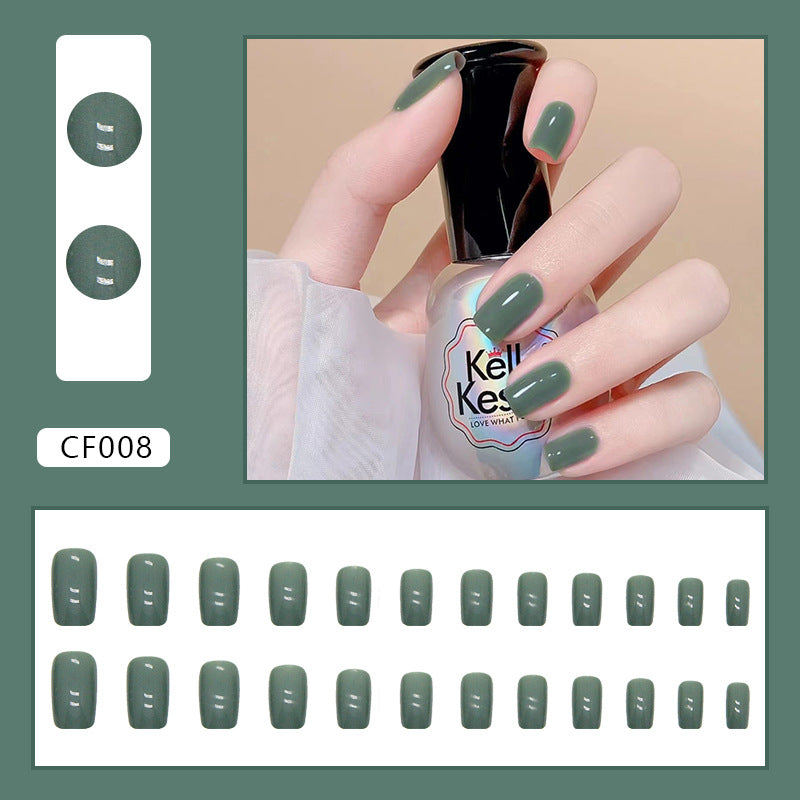 Glossy Solid Color Square Nails