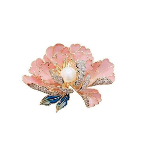 Chinese style flower peony brooch