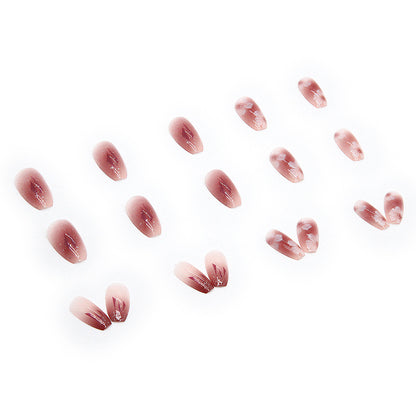 Gradient Translucent Camellia Wearable Nail Tips