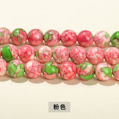 Synthetic color rain color stone loose beads jade beads