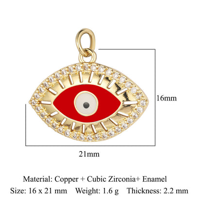 Devil's Eye Cross Copper Zircon Pendant