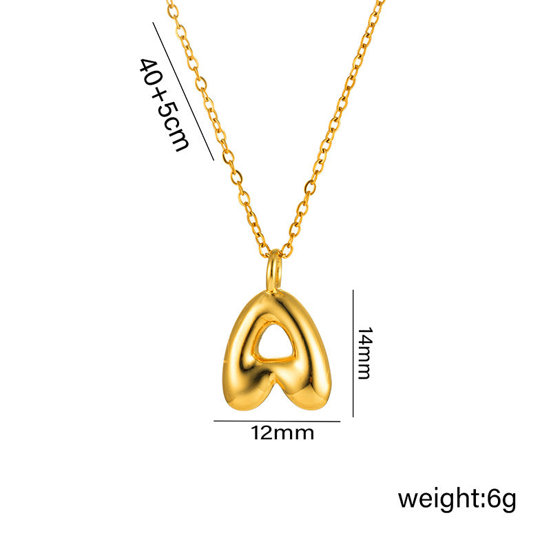 18K Gold Plated Initial Letter Pendant Necklace