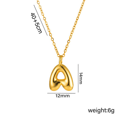 18K Gold Plated Initial Letter Pendant Necklace