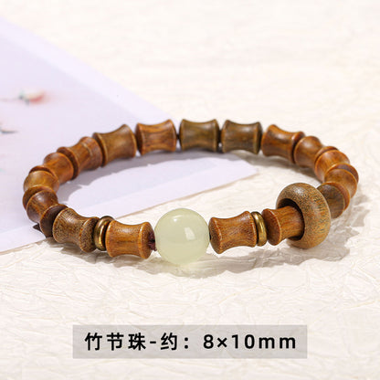 Green sandalwood Buddha bead bracelet wooden